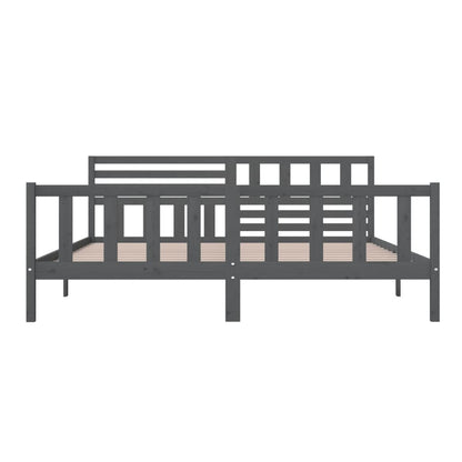 vidaXL Grey Solid Wood Bed Frame 200x200cm - No Mattress Included