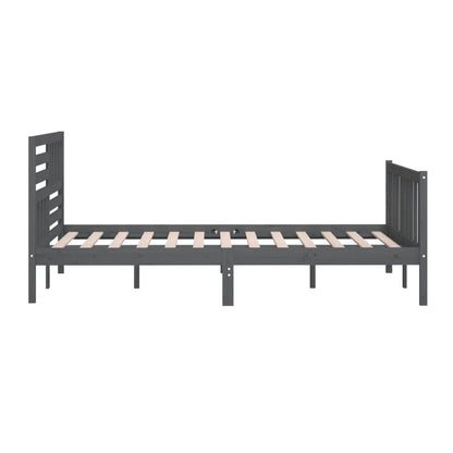 vidaXL Grey Solid Wood Bed Frame 200x200cm - No Mattress Included