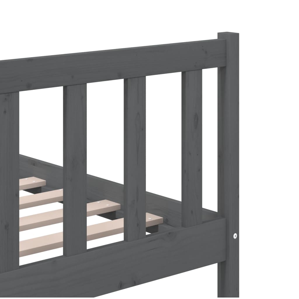 vidaXL Grey Solid Wood Bed Frame 200x200cm - No Mattress Included