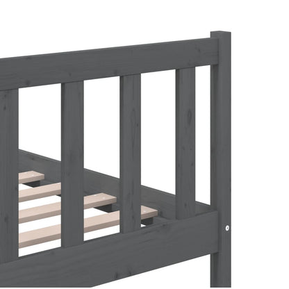 vidaXL Grey Solid Wood Bed Frame 200x200cm - No Mattress Included