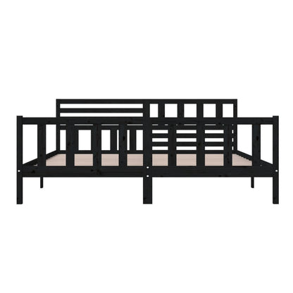 Black Solid Wood Bed Frame 200x200 cm - vidaXL (No Mattress)