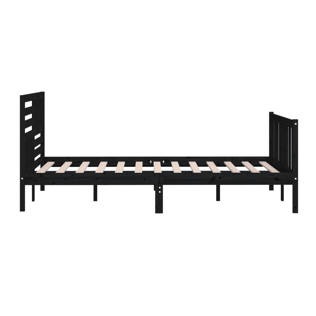 Black Solid Wood Bed Frame 200x200 cm - vidaXL (No Mattress)