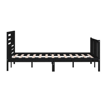 Black Solid Wood Bed Frame 200x200 cm - vidaXL (No Mattress)