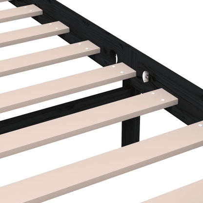 Black Solid Wood Bed Frame 200x200 cm - vidaXL (No Mattress)