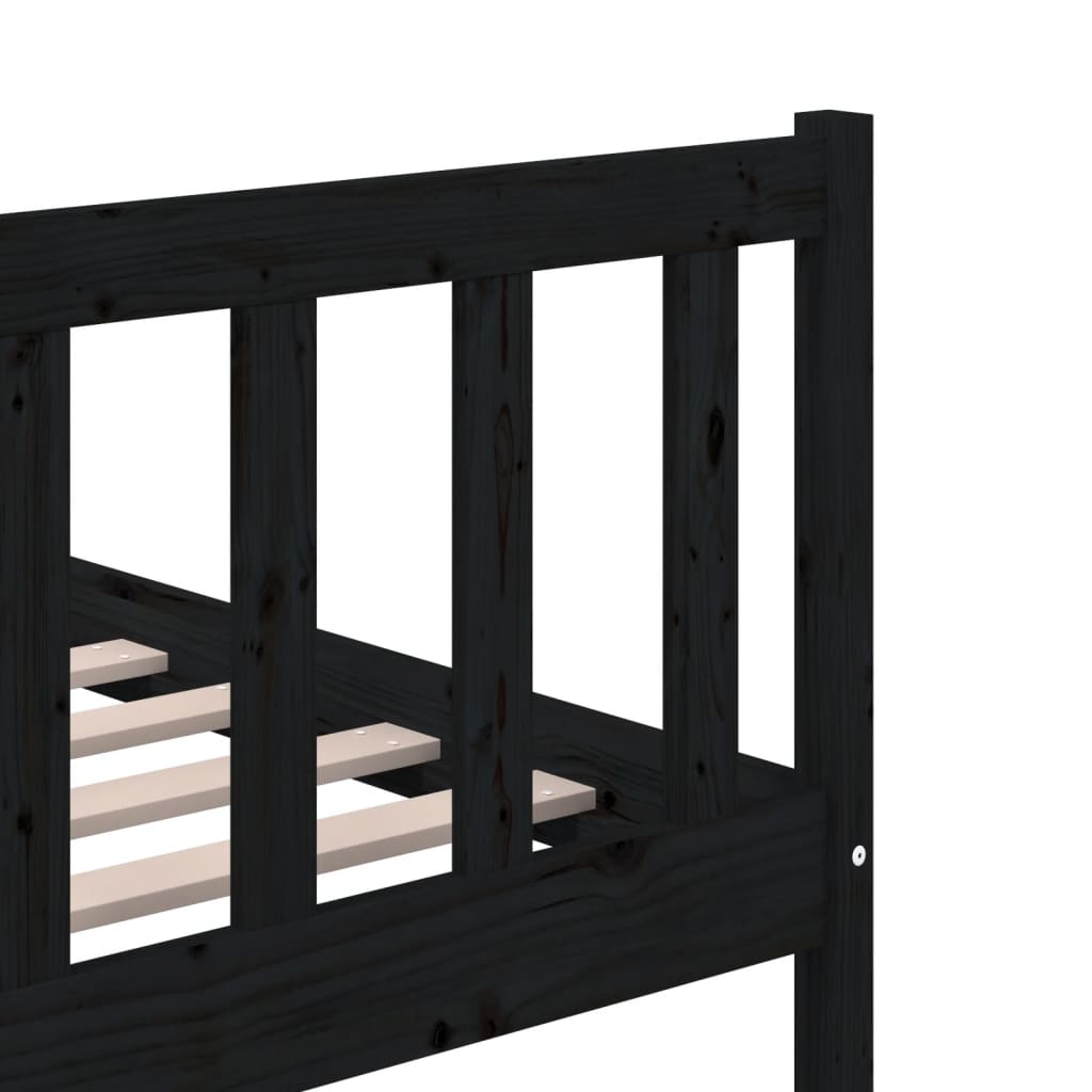 Black Solid Wood Bed Frame 200x200 cm - vidaXL (No Mattress)