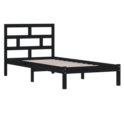 Solid Wood Black Bed Frame 100x200 cm - vidaXL (No Mattress)