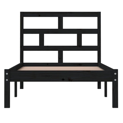 Solid Wood Black Bed Frame 100x200 cm - vidaXL (No Mattress)