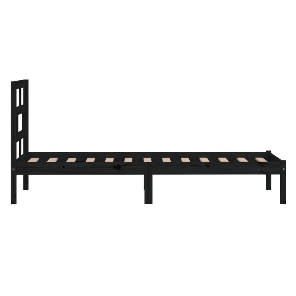 Solid Wood Black Bed Frame 100x200 cm - vidaXL (No Mattress)