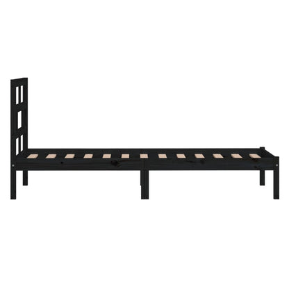 Solid Wood Black Bed Frame 100x200 cm - vidaXL (No Mattress)