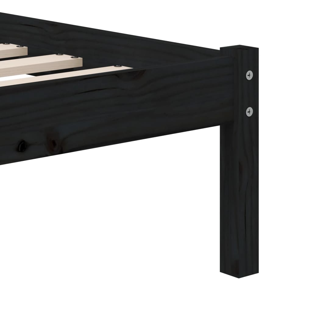 Solid Wood Black Bed Frame 100x200 cm - vidaXL (No Mattress)