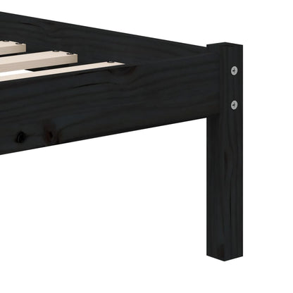 Solid Wood Black Bed Frame 100x200 cm - vidaXL (No Mattress)