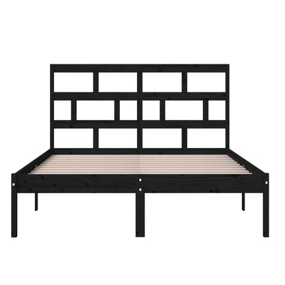 King Size Black Solid Wood Bed Frame - Mattress Not Included