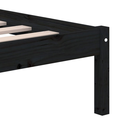 King Size Black Solid Wood Bed Frame - Mattress Not Included