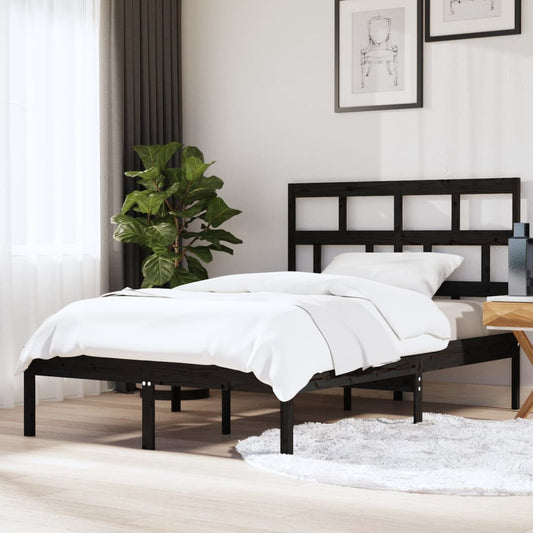 King Size Black Solid Wood Bed Frame - Mattress Not Included