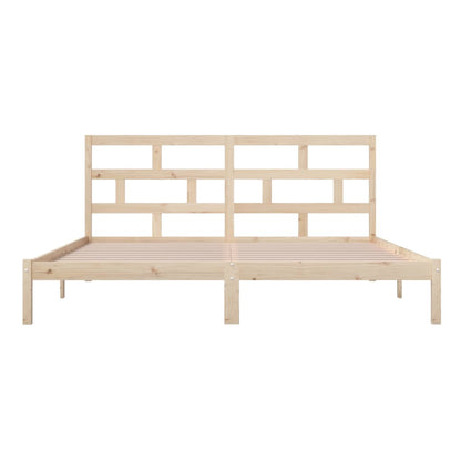 Solid Pine Wood Bed Frame 200x200 cm - vidaXL (No Mattress)