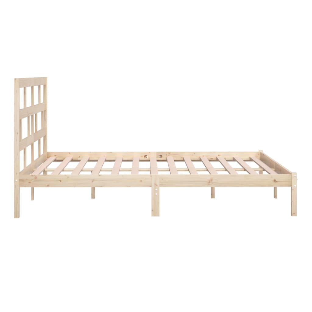 Solid Pine Wood Bed Frame 200x200 cm - vidaXL (No Mattress)