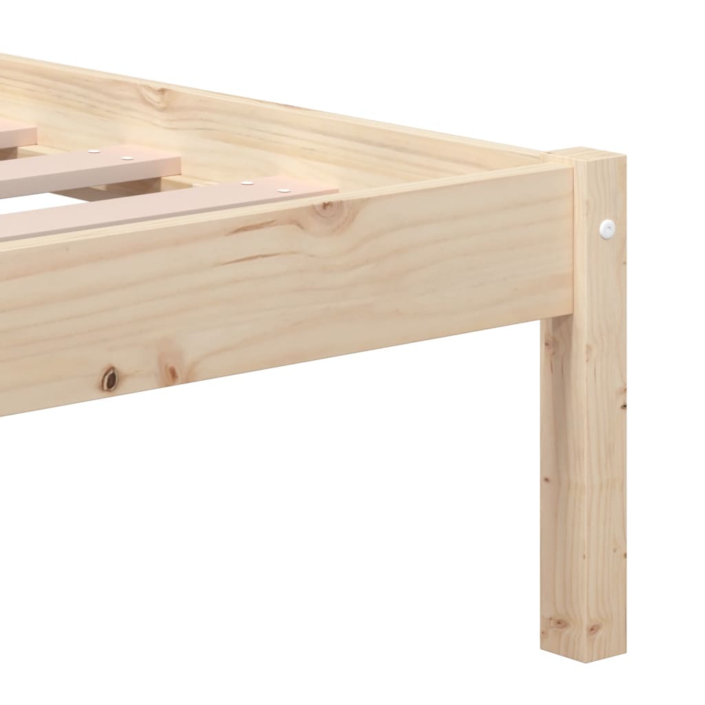 Solid Pine Wood Bed Frame 200x200 cm - vidaXL (No Mattress)