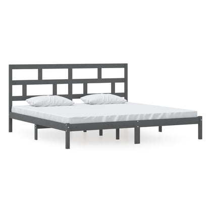 vidaXL Grey Solid Wood Pine Bed Frame 200x200 cm
