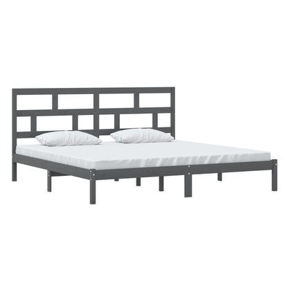 vidaXL Grey Solid Wood Pine Bed Frame 200x200 cm