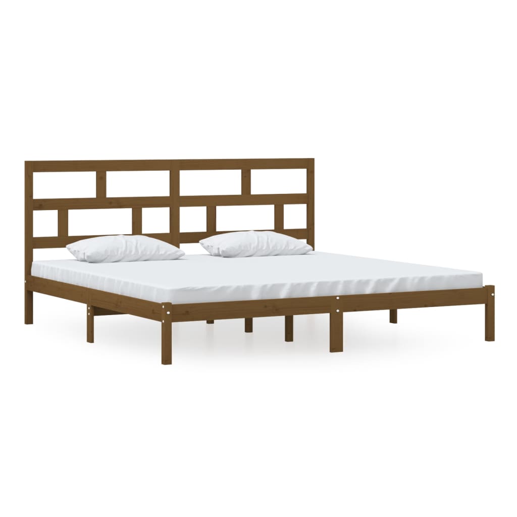 Honey Brown Solid Pine Bed Frame 200x200 cm - vidaXL 3101241