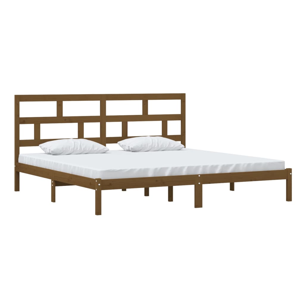 Honey Brown Solid Pine Bed Frame 200x200 cm - vidaXL 3101241