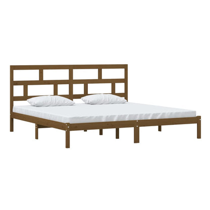 Honey Brown Solid Pine Bed Frame 200x200 cm - vidaXL 3101241