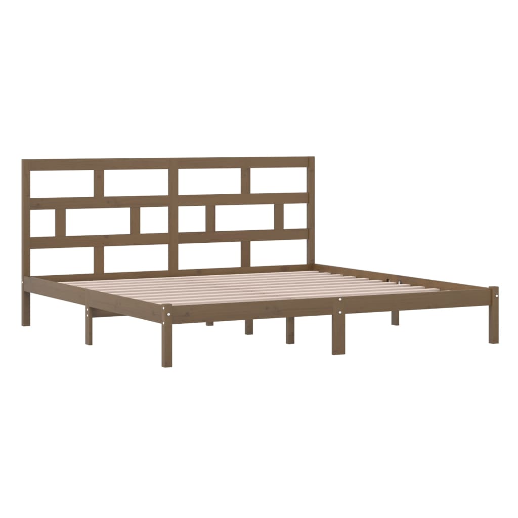 Honey Brown Solid Pine Bed Frame 200x200 cm - vidaXL 3101241
