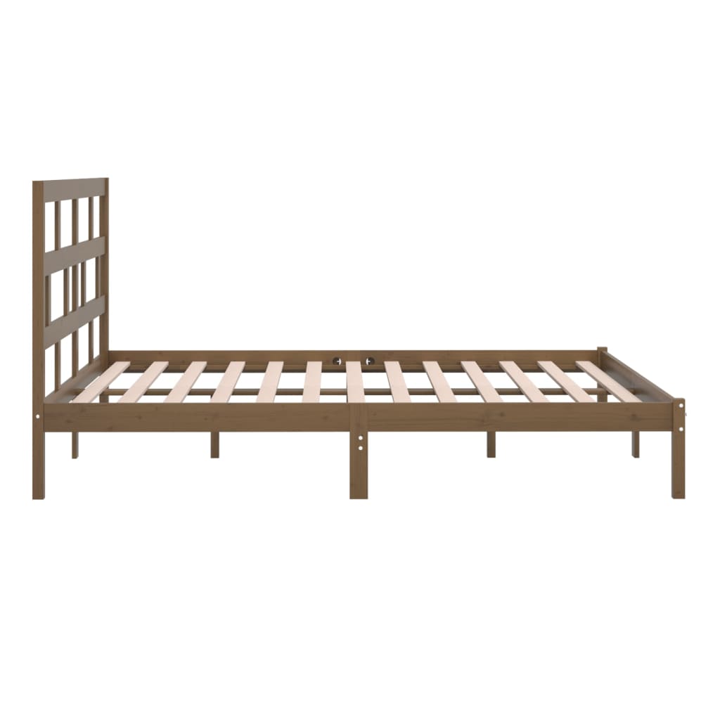 Honey Brown Solid Pine Bed Frame 200x200 cm - vidaXL 3101241