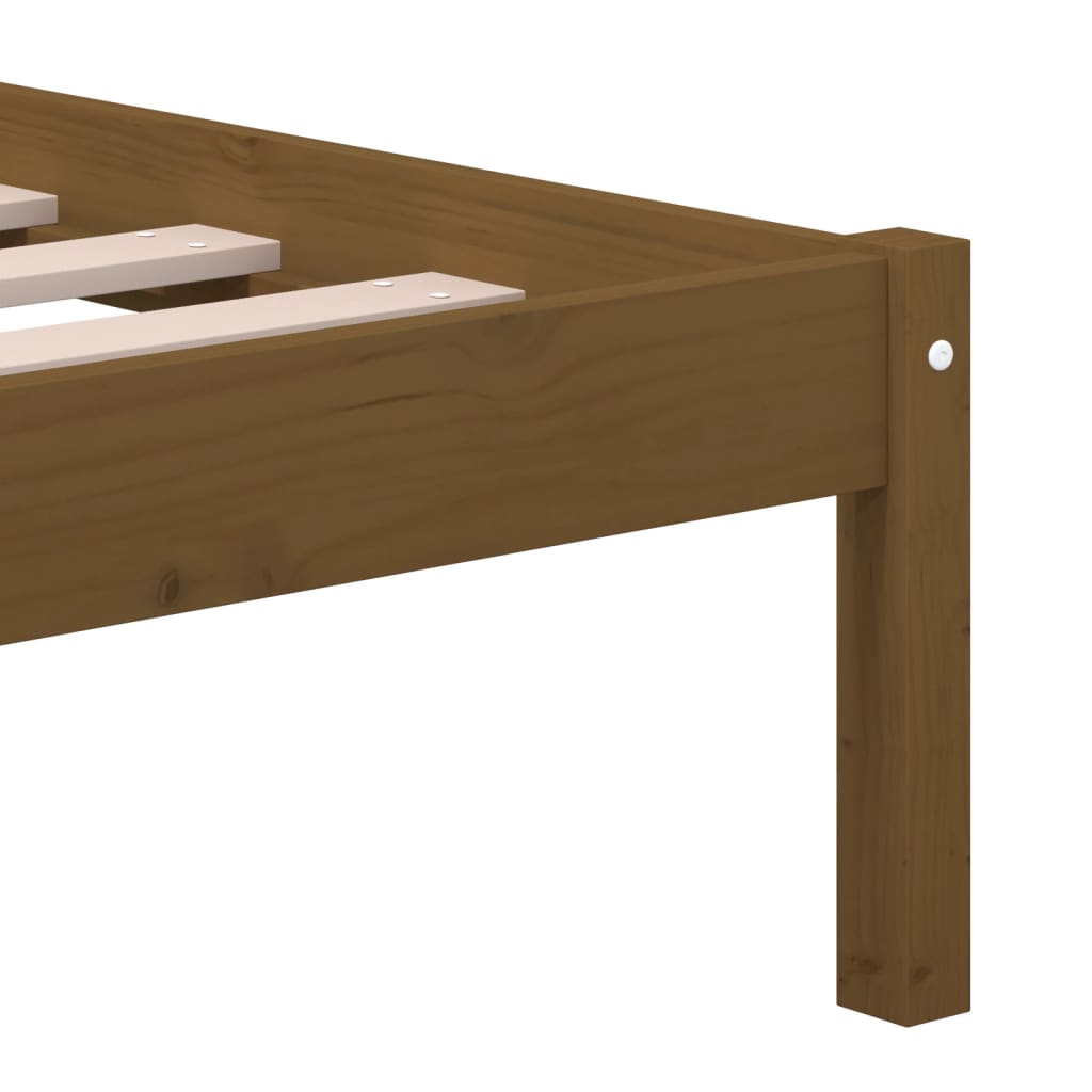 Honey Brown Solid Pine Bed Frame 200x200 cm - vidaXL 3101241