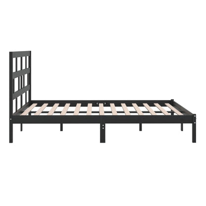 vidaXL Black Pine Wood Bed Frame 200x200 cm - Solid & Stylish