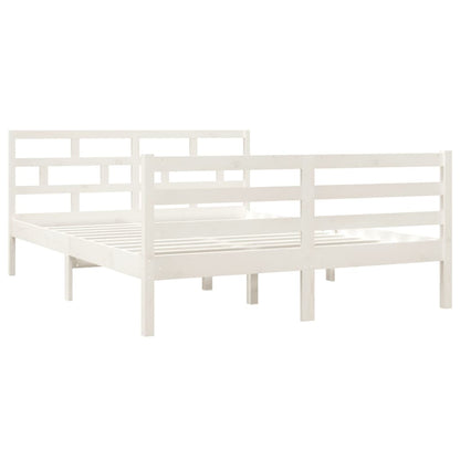 White Solid Wood Bed Frame 140x190 cm - vidaXL (No Mattress)