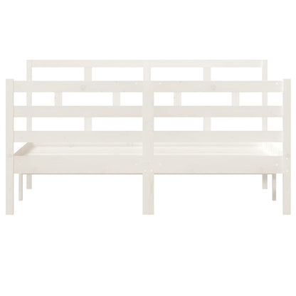 White Solid Wood Bed Frame 140x190 cm - vidaXL (No Mattress)