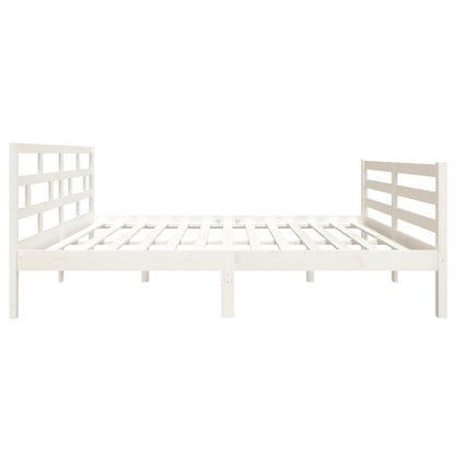 White Solid Wood Bed Frame 140x190 cm - vidaXL (No Mattress)