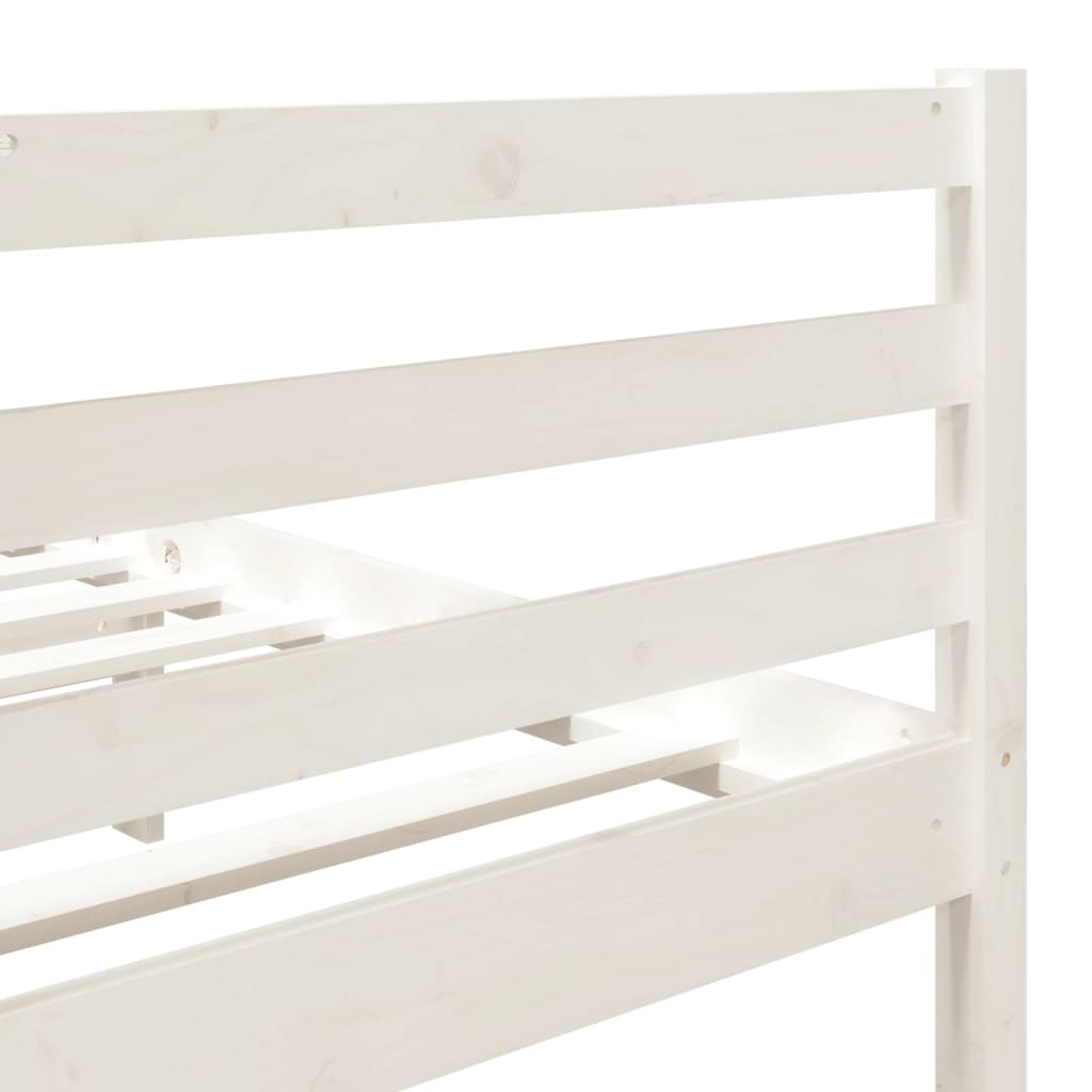 White Solid Wood Bed Frame 140x190 cm - vidaXL (No Mattress)