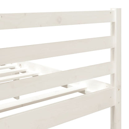White Solid Wood Bed Frame 140x190 cm - vidaXL (No Mattress)