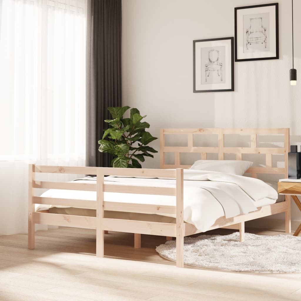 Solid Wood Bed Frame 140x200 cm - vidaXL (No Mattress)