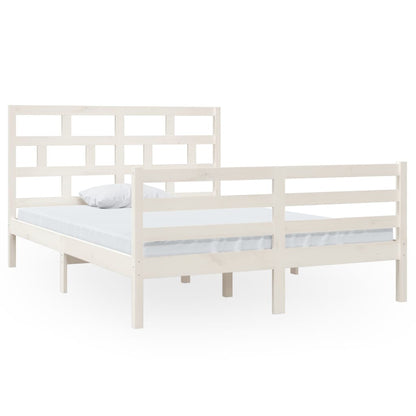 White Solid Wood Bed Frame 140x200 cm - vidaXL (No Mattress)