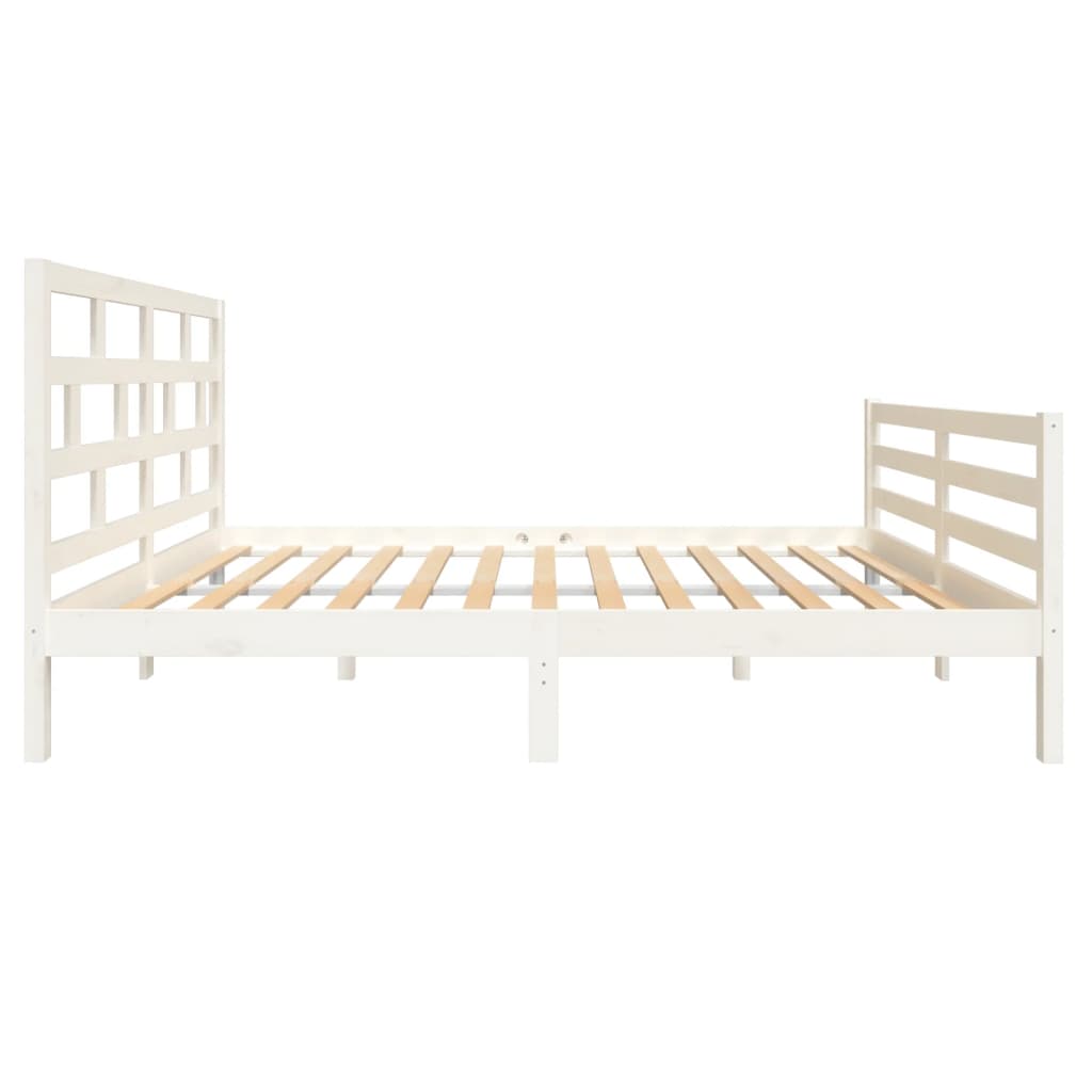 White Solid Wood Bed Frame 140x200 cm - vidaXL (No Mattress)
