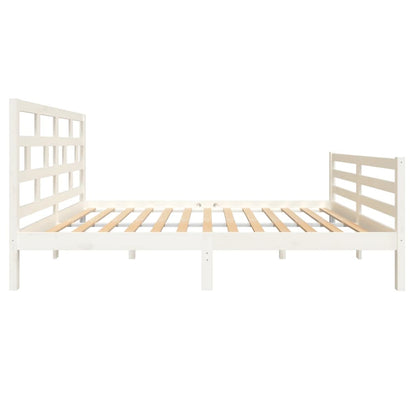 White Solid Wood Bed Frame 140x200 cm - vidaXL (No Mattress)