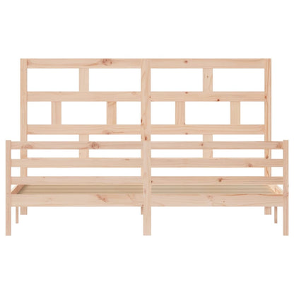 Solid Wood Bed Frame 200x200 cm - vidaXL 3101303, No Mattress Included