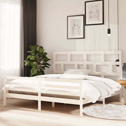 White Solid Wood vidaXL Bed Frame 200x200 cm - No Mattress