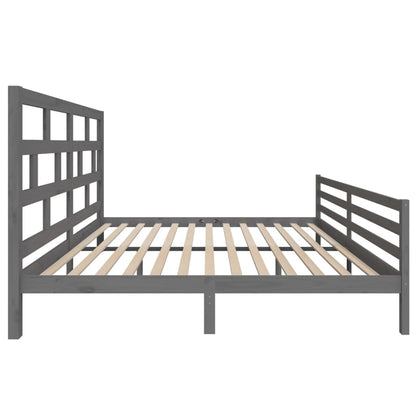 Grey Solid Wood Bed Frame 200x200 cm - vidaXL 3101305