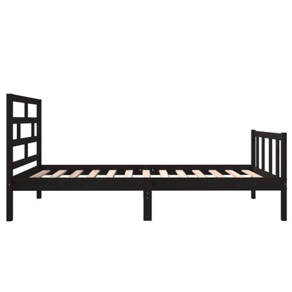 Black Solid Pine Wood Bed Frame, Small Single (Mattress Not Included)