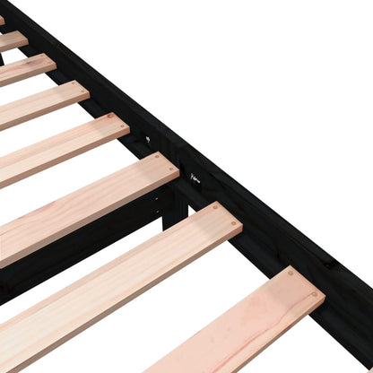 Black Solid Pine Wood Bed Frame, Small Single (Mattress Not Included)