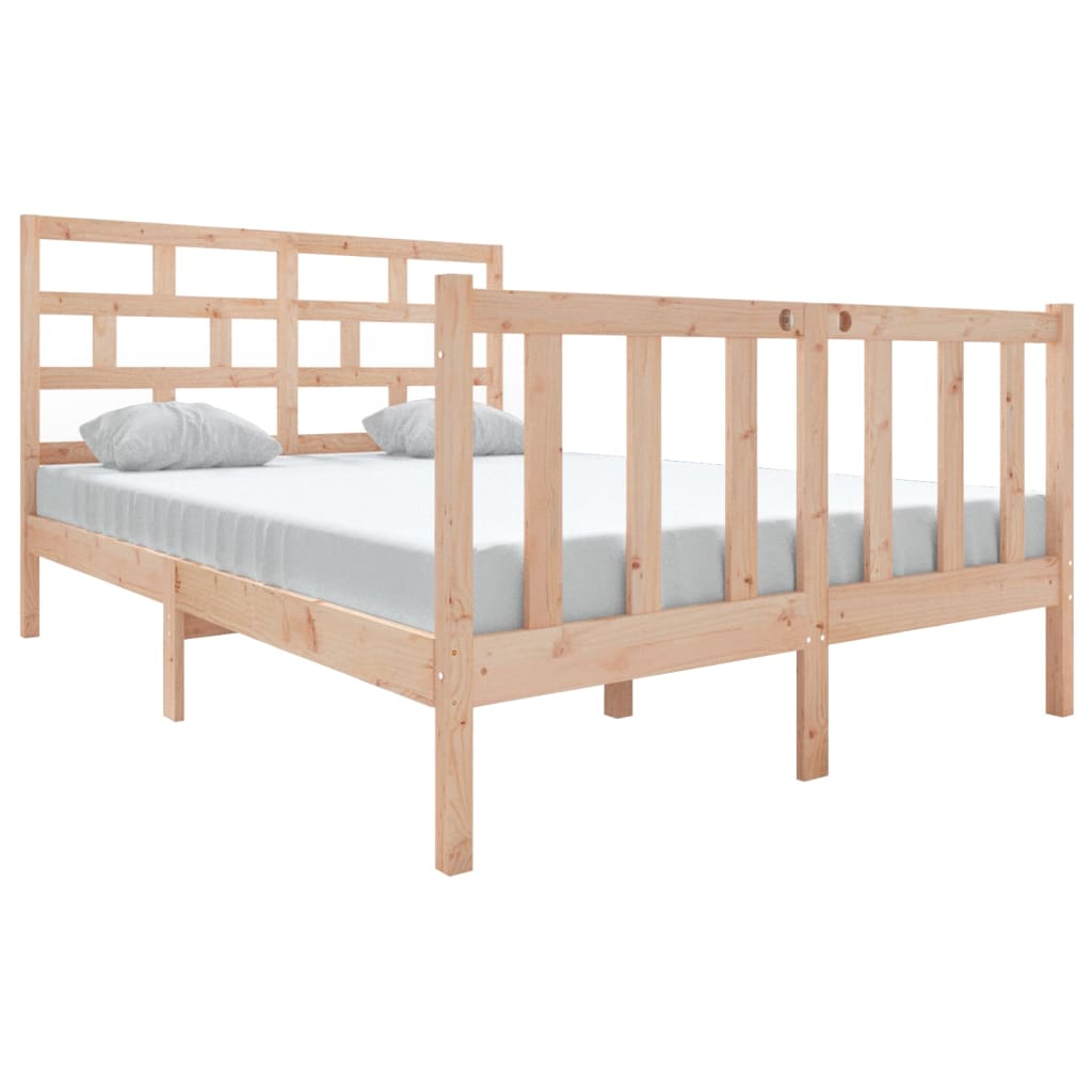 Solid Wood Bed Frame 140x190 cm - vidaXL (No Mattress)