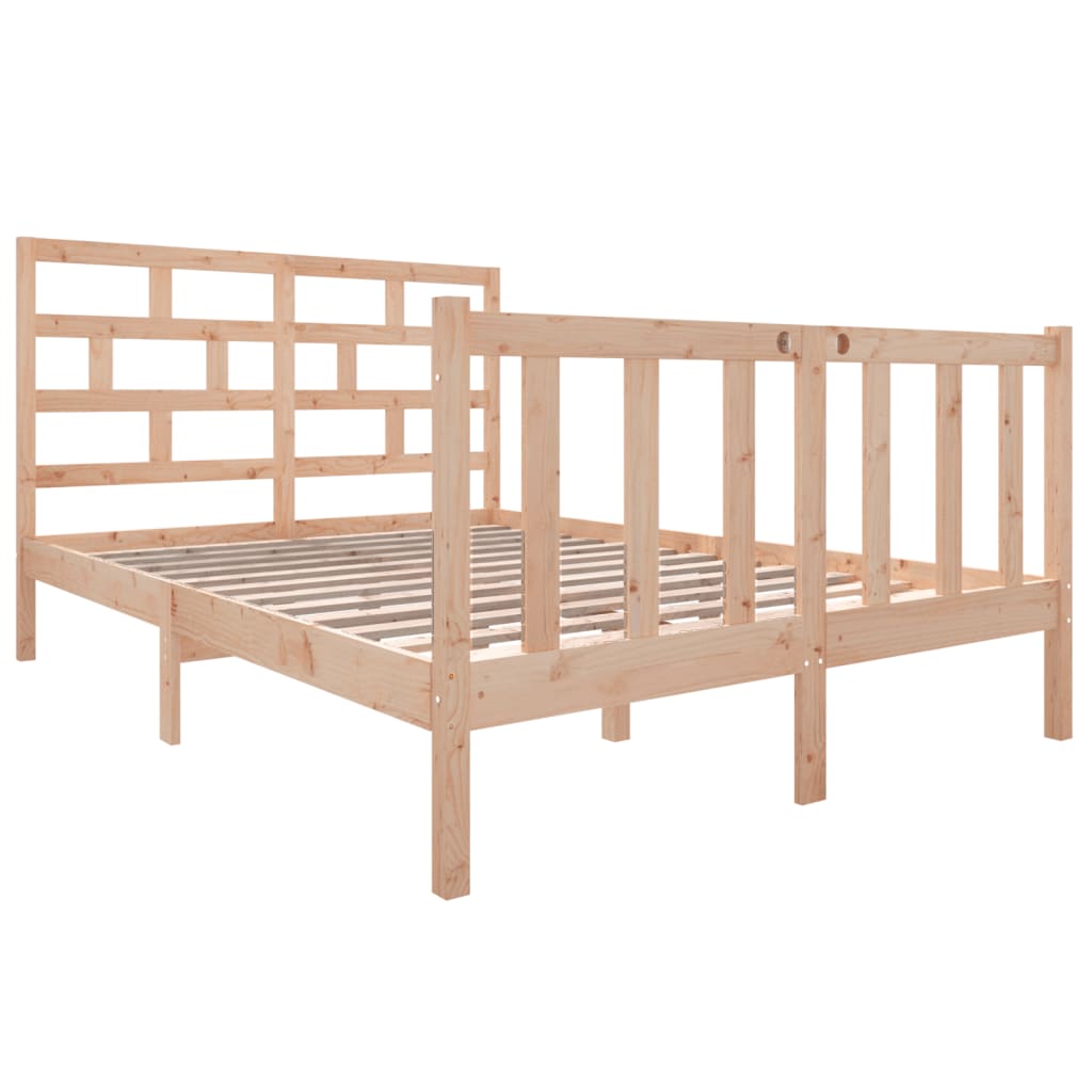 Solid Wood Bed Frame 140x190 cm - vidaXL (No Mattress)