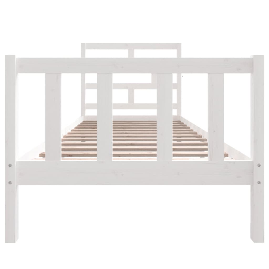 Solid Wood White Bed Frame 90x200 cm | vidaXL (No Mattress)