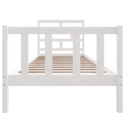 Solid Wood White Bed Frame 90x200 cm | vidaXL (No Mattress)