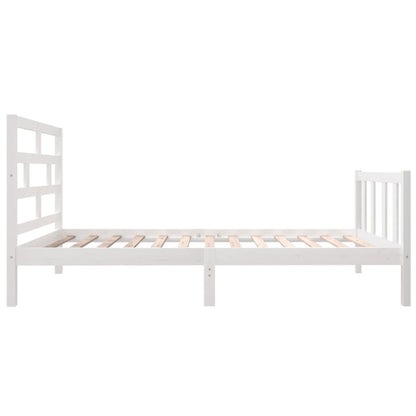 Solid Wood White Bed Frame 90x200 cm | vidaXL (No Mattress)