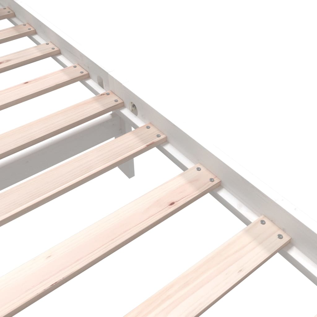 Solid Wood White Bed Frame 90x200 cm | vidaXL (No Mattress)
